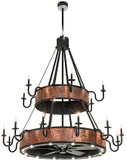 Meyda Custom 278902 Costello Traditional Costello Black and Vintage Hammered Copper Lighting Chandelier
