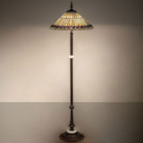 Meyda Lighting 280073 Tiffany Jeweled Peacock Tiffany Lighting Floor Lamp