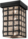Meyda Custom 280460 Clavos Traditional Black Satin Wrought Iron Outdoor Wall Sconce Lighting