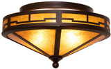 Meyda Custom 280618 Bungalow Craftsman Mahogany Bronze Flush Mount Light Fixture