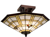 Meyda Lighting 28284 Arrowhead Mission Tiffany Beige Amber Ceiling Light Fixture