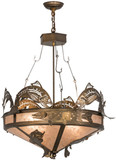 Meyda Custom 32124 Catch of the Day Trout Rustic Antique Copper / Silver Mica Drop Ceiling Lighting