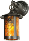 Meyda Custom 34023 Fulton 12 Inch Tall Amber Mica Rustic Wall Sconce Lighting