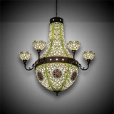 Meyda Custom 38465 Grand Tulip Medallion Dark Bronze Chandelier Light