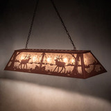 Meyda Custom 48429 Elk at Lake Rustic Rust Island Light Fixture