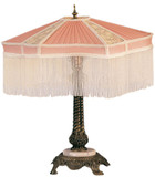 Meyda Lighting 49469 Fabric & Fringe Traditional Side Table Lamp