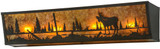 Meyda Custom 56201 Moose at Lake Rustic Amber Mica Craftsman Bathroom Lighting Fixture