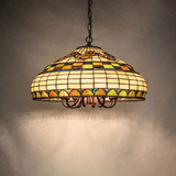 Meyda Lighting 65670 Tiffany Edwardian Tiffany Mahogany Bronze Pendant Hanging Light