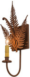 Meyda Custom 67833 Fern Rustic Hand Painted Rust Wall Sconce Light