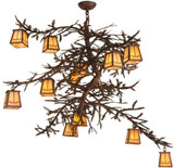 Meyda Custom 67904 Pine Branch 48 inches wide Rustic 12 Light Chandelier