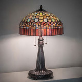 Meyda Lighting 68875 Tiffany Candice Mahogany Bronze Side Table Lamp