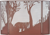 Meyda Custom 71141 Bear at Dusk Country Rust Fireplace Screen