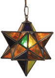 Meyda Lighting 72849 Moravian Star Multicolored Tiffany Outdoor Pendant Lamp
