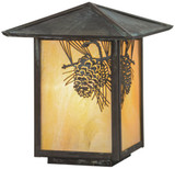 Meyda Custom 73549 Winter Pine Rustic Bai Verd Outdoor Lamp Post Light