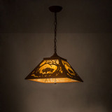 Meyda Custom 73995 Buffalo at Dawn Rustic Earth Hanging Light Fixture