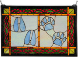 Meyda Lighting 74144 Deer & Cougar Tracks Tiffany Stained Glass Window