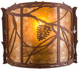 Meyda Custom 77901 Whispering Pines Rustic Rust / Amber Mica Lighting Sconce
