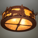 Meyda Custom 77902 Moose at Dusk Country Rust Flush Lighting