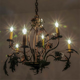 Meyda Custom 81244 Oak Leaf & Acorn Country Burnished Antique Copper Ceiling Chandelier