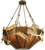 Meyda Custom 81333 Antlers Rustic Antique Copper Pendant Lighting Fixture