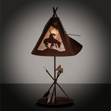 Meyda Custom 82336 Trail's End Rustic Steel;Red Rust Accent Table Lighting