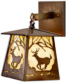 Meyda Custom 82637 Deer at Dawn Rustic Antique Copper Wall Light Sconce