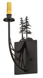 Meyda Custom 82847 Tall Pines Rustic Textured Black Wall Sconce