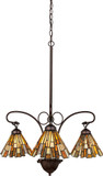 Meyda Lighting 98058 Delta Jadestone Tiffany Mahogany Bronze Mini Chandelier Light
