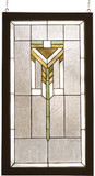 Meyda Lighting 98099 Prairie Tiffany Natural Wood Stained Glass Window