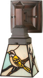 Meyda Lighting 98530 Backyard Friends Tiffany Seafoam Beige Grey Light Sconce