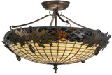 Meyda Custom 98966 Acorn and Oak Leaves 21.5 inches wide 2 Bulb Semi-flush Mount Ceiling Light