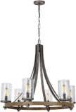 Visual Comfort Studio F3134-6DWK-SGM Angelo Distressed Weathered Oak / Slated Grey Metal Chandelier Lighting