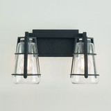 Generation Lighting VS2472MBK Adelaide Contemporary Midnight Black 2-Light Vanity Lighting Fixture