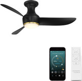 Modern Forms FH-W2203-44L-SB/MB Corona Soft Brass Matte Black LED Interior / Exterior 44" Home Ceiling Fan