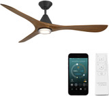 Modern Forms FR-D2504-60L-MB/DK Carve Modern Matte Black Distressed Koa LED 60" Interior / Exterior Home Ceiling Fan