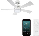 Modern Forms FR-W1801-42L-MW Wynd Matte White LED Interior / Exterior 42" Home Ceiling Fan
