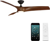 Modern Forms FR-W2006-62L-MB/DK Zephyr Matte Black Distressed Koa LED Indoor / Outdoor 62" Ceiling Fan