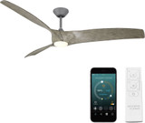 Modern Forms FR-W2006-72L-GH/WW Zephyr Modern Graphite Weathered Wood LED 72" Indoor / Outdoor Ceiling Fan