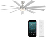 Modern Forms FR-W2101-72L-SS Wynd XL Stainless Steel LED Indoor / Outdoor 72" Ceiling Fan