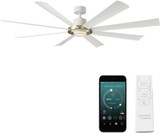 Modern Forms FR-W2303-72L-SB/MW Aura Soft Brass Matte White LED Interior / Exterior 72" Home Ceiling Fan