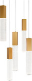 Modern Forms PD-30805R-AB Cinema Modern Electroplated Aged Brass LED Multi Drop Ceiling Light Fixture