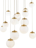 Modern Forms PD-34415R-AB Pisces Contemporary Aged Brass LED Multi Hanging Lamp