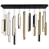 Modern Forms PD-64823L-BK/AB-BK Chaos Modern Black Aged Brass LED Multi Pendant Light