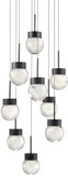 Modern Forms PD-82009R-BK Double Bubble Modern Black LED Multi Pendant Lamp