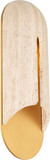 Modern Forms WS-W10522-WV/AB Clog Contemporary Beige Travertine/Aged Brass LED 22" Exterior Light Sconce