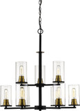 Millennium 3489-MB/HBZ Burbank Modern Matte Black and Heirloom Bronze 28.5" Hanging Chandelier