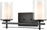 Millennium 5502-MB Huderson Modern Matte Black 2-Light Bathroom Lighting Sconce