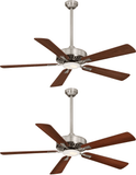 Minka Aire F556L-BN/DW Contractor Plus Brushed Nickel and Dark Walnut LED 52" Home Ceiling Fan