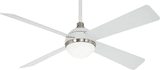 Minka Aire F623L-WHF/BN Orb Modern Flat White and Brushed Nickel LED 54" Home Ceiling Fan