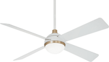 Minka Aire F623L-WHF/SBR Orb Contemporary Flat White LED 54" Ceiling Fan